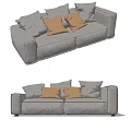 Modern double sofa multiplayer sofa 3d model