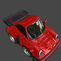 Red Mini Toy Sports Car Model With Racing Design And Black Accents
