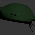 Blue Red Green Beret Hats With Golden Badge On Dark Reflective Background