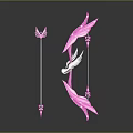 Pink Bow And Arrow Weapon With Wing Decorations And Matching Arrows