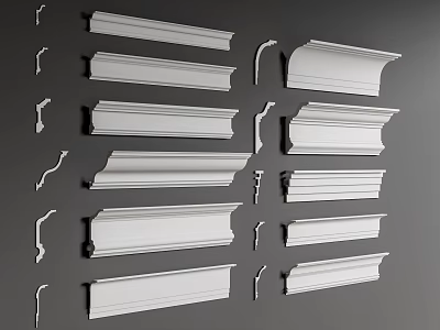 Gypsum Cornice Molding With Various Styles And Designs For Interior Decoration 3d model