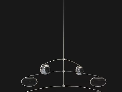 Modern Elegant Metal Chandelier Featuring Circular Frame And Spherical Glass Shades Design 3d model