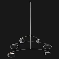 Modern Elegant Metal Chandelier Featuring Circular Frame And Spherical Glass Shades Design