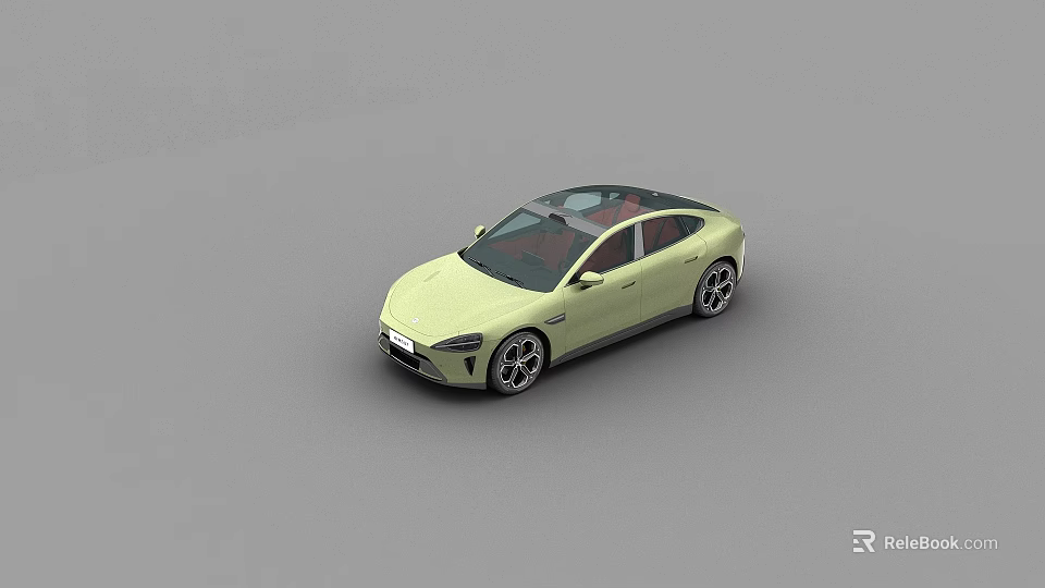 Modern Sleek Light Colored Car With Streamlined Body And Panoramic Roof 3d model 