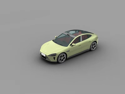 Modern Sleek Light Colored Car With Streamlined Body And Panoramic Roof 3d model