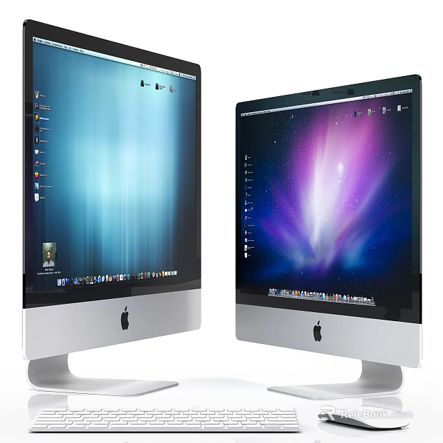 Apple iMac Desktop Computers With Sleek Design And Colorful Display Screens 3d model 