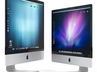 Apple iMac Desktop Computers With Sleek Design And Colorful Display Screens 3d model