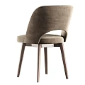 Modern Soft Upholstered Dining Chair With Solid Wood Legs Provides Multiple Fabric Color Options