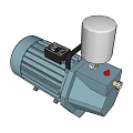 Industrial Equipment With Blue Motor Cylindrical Tank Red Button White Connector And Control Panel
