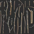 Natural Wooden Branches And Sticks In Various Shapes For Rustic Craft Decor Projects