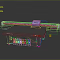 Flatbed Digital Printer with Purple Print Head and Ink Cartridges for Industrial Use