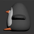 Cute Penguin Doll With Gray Body White Belly And Orange Beak Feet