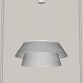 Modern Pendant Light with Double Layered Ribbed White Shade for Interior Spaces 3d model