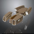 Brown Industrial Mechanical Component With Tubular Structures And Vent Openings