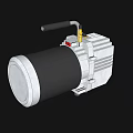 Industrial Mechanical Equipment With Cylindrical Body Silver Housing Black Handle And Yellow Pipe