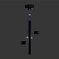 Blue Frame Unicycle With Black Seat And Single Wheel On Dark Background