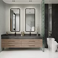 Modern Bathroom With Freestanding Tub Glass Shower And Tiled Walls