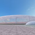 Modern Outdoor Stadium With Running Track Green Field For Fitness Activities