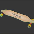 High Quality Wooden Longboard Skateboard for Daily Life With Yellow Wheels and Red Trucks