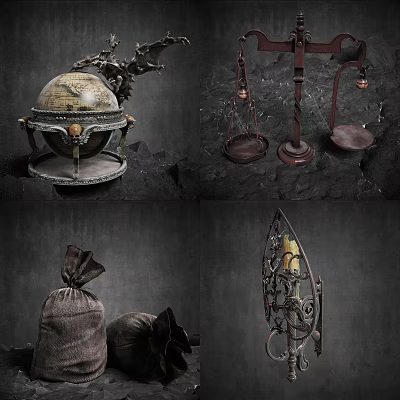 Industrial LOFT ornaments combination 3d model