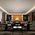 New Chinese-style large private room 3d model