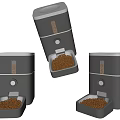 Black Coffee Grinders With Coffee Beans In Tilted And Upright Positions
