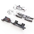 Industrial Mechanical Equipment With Structural Metal Frames Brackets And Cables