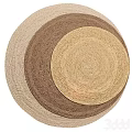 Round Woven Rugs in Beige Brown and Neutral Tones for Home Decor