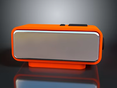Orange Compact Electronic Device With Silver Display Panel Black Control Buttons And Sturdy Base 3d model