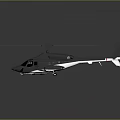 Black Modern Helicopter With Sleek Design Rotors And Reflective Surface 3d model