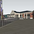 Commercial Street Design With Tall Buildings Low Rise Shops And Open Square
