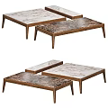 Elegant Modern Luxury Dining Table With Marble Tabletop And Wooden Frame