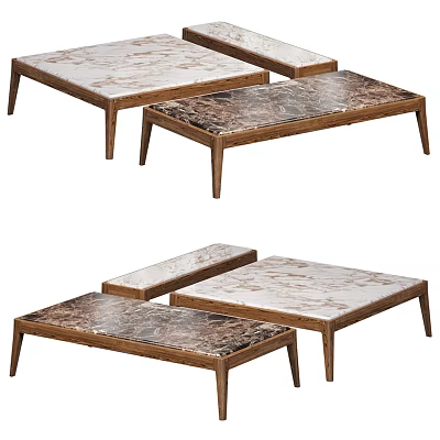 Elegant Modern Luxury Dining Table With Marble Tabletop And Wooden Frame 3d model