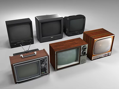 Vintage Televisions Collection Featuring Retro Designs And Classic Wooden Styles 3d model
