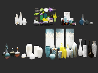 Modern ceramic ware decorations 3d model