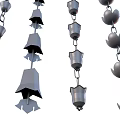 Hanging Metal Garden Ornaments With Petal Shaped And Bell Like Designs