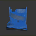 Architectural Model Featuring Spiral Staircase With Detailed Steps And Concrete Platform
