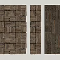 Three Wooden Wall Decor Panels With Textured Patterns And Carved Designs 3d model