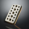Structural Concrete Block Featuring Multiple Circular Holes For Building Projects 3d model