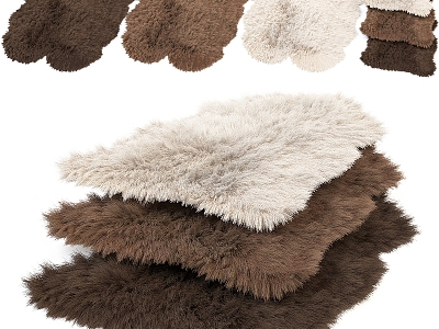 Plush Carpet Shaped Carpet 3d model