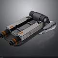 Futuristic Sci Fi Weapon With Mechanical Structure Gray White Body And Orange Details 3d model