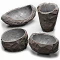 Rustic Stone Textured Tableware Set With Four Pieces