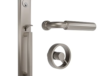 Stylish Decorative Ornament Set Featuring Metal Door Lock Components for Home Decor 3d model