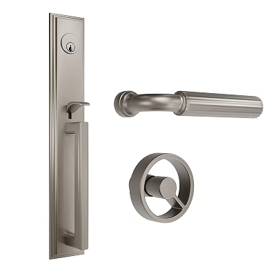 Stylish Decorative Ornament Set Featuring Metal Door Lock Components for Home Decor 3d model