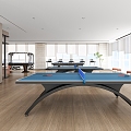 gym pool table ping pong table treadmill 3d model