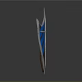 Medieval Metal Shield With Blue Stripes And Cross Design For Defense Use