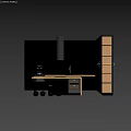 Sleek Modern Kitchen Interior With Gray Island Counter Appliances And Cabinets