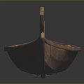 Traditional Wooden Canoe with Slender Hull and Lattice Interior Design as Classic Water Transportation