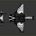 Futuristic Interstellar Spacecraft Design Featuring Angular Wings Twin Engines And Cockpit 3d model