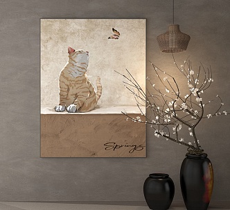 Quiet Animal Painting Decorative Painting 3d model